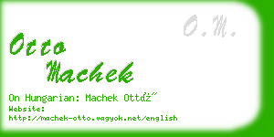 otto machek business card